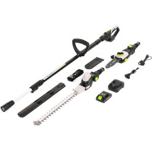 MEVRONISSHOP-Taille-Haie & Tron&ccedil;onneuse T&eacute;lescopique 2-en-1 sans Fil MU-Bat-MM-CSHT-KIT &iquest; 20V, 3Ah, Lame de Coupe 40 cm, Guide de Scie 20 cm, Syst&egrave;me SDS, Inclinable, Port&eacute;e 330 cm - Neuf