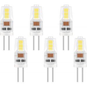 6 Pack Ampoule G4 Led,Ac/Dc 12v 2w Équivalent 20w Lampes Halogène,Blanc Froid 6000k,200lm,G4 Ampoule À Économie D'énergie,Pour Lustre De Hotte Aspirante,Non Dimmable - Neuf