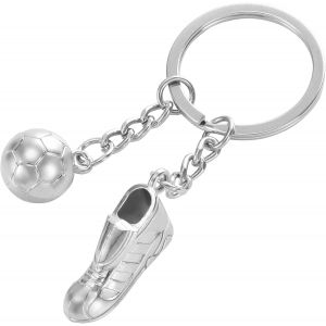 Kal-Trxes Silver Porte-Cl&eacute;s Chaussure De Football Et Ballon De Football - Porte-Cl&eacute;s Accessoire Coupe Du Monde De Football Pour Homme Et Femme, Argent, Taille Unique - Neuf