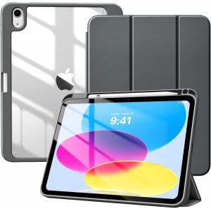 Kal-Coque Pour Ipad A16 11&egrave;me G&eacute;n&eacute;ration 11 Pouces 2025,Ipad 10&egrave;me G&eacute;n&eacute;ration 2022 10,9 Pouces Avec Porte Stylet,&Eacute;tui Tri-Fold Transparente,Housse Avec Veille/R&eacute;veil Auto, Gris Sid&eacute;ral - Neuf