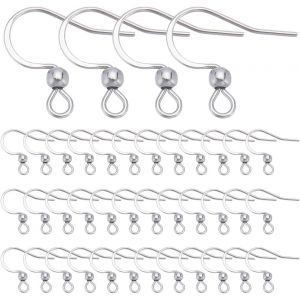 Kal-1 Boîte De 200 Crochets De Boucles D'oreilles En Acier Inoxydable, Crochets De Poisson, Fils D'oreille, Crochets De Boucles D'oreilles Français Avec Boucles Ouvrantes, Résultats De Boucles D - Neuf