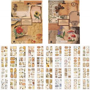 Sjzg-2pcs 20 Pages Autocollant Scrapbooking, Stickers Vintage Autocollants Adh&eacute;sif D&eacute;coratifs, Pour Diy Scrapbook Journal Cahier Album - Neuf