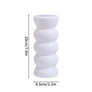 Vase Blanc En Spirale En Plastique, Conteneur D'arrangement De Fleurs Nordique, Pot De Fleur Créatif D'imitation, Décoration De Mariage À Domicile, Ornement.S20 - Neuf