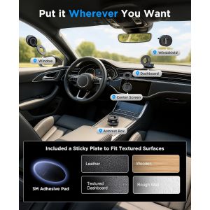 TIANYI-Support T&eacute;l&eacute;phone Voiture Magn&eacute;tique Ventouse,Compatible avec MagSafe,Porte Telephone Voiture R&eacute;glable &agrave; 360&deg; & Pliable pour iPhone 16 15 14 13 12 Pro Max Plus 16E,sur Miroir/Verre/Gym,Blanc - Neuf
