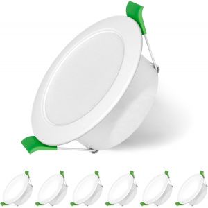 SUBZONAL-Spot Led Encastrable Salle de Bain,Spots LED 230V, 8W Trou &iquest; 75-85mm, IP44, Non Dimmable&iquest;Spot Led Encastrable Extra Plat, Blanc Neutre 4000K,Lot de 6 - Neuf