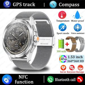 Montre Intelligente Hommes Pour S4 Ultra Amoled Sport De Plein Air Nfc Gps Piste Fr&eacute;quence Cardiaque &Eacute;tanche Bluetooth Appel Montre Intelligente 2025 Nouveau.Silver Mesh Belt. - Neuf