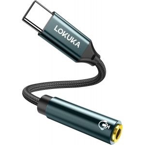 LORANKA-Adaptateur USB C vers Jack 3,5 mm, Adaptateur USB C vers Casque Jack Audio avec Puce HiFi DAC Compatible avec S22/S21/S20/S10/S9/Note20/Note10, Pixel 6/5/4, OnePlus7 - Neuf