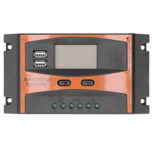 HJLIAN Controleur de charge solaire 12 V/24 V, etanche IP32, haute efficacite, PWM, 30 A - Neuf
