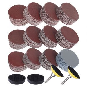 240 Pièces Disque De Ponçage 50mm Disque Abrasif 2 Pouces Kit De Ponçage Bois Papier À Poncer 60 80 120 180 240 320 400 600 800 1000 2000 3000 Grain Avec Tampon En Mousse Souple Et Tige De 1/4 - Neuf