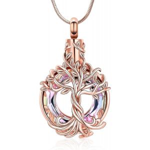 Kal-Collier Fun&eacute;raire Pour Cendres Avec Pendentif Arbre De Vie - Avec Entonnoir - Cadeau Pour Homme Et Femme - Neuf