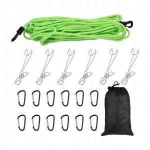 Sangle De Rangement De Camping Avec 12 Boucles Et 6 Clips De Suspension Extérieurs - Neuf