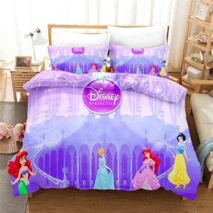 Parure De Lit Pour Enfant Ariel, Blanche-Neige Et Princesse, Housse De Couette Pour Lit Double, Jolie Housse De Couette Imprimee De Dessins Animes. - Neuf