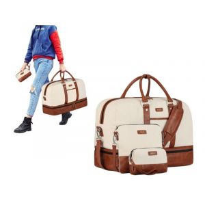 Grand sac de voyage avec compartiment &agrave; chaussures et sac &agrave; bandouli&egrave;re - Neuf