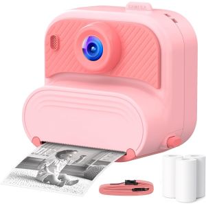 Appareil Photo Instantané Enfant Fille: Appareil Photo pour 3 À 12 Ans - 1080p Camera avec 4 Jeu - Noël Cadeau pour 4 5 6 7 8 9 10 11 Ans - Anniversaire Caméra Vidéo avec Carte 32GB Rose - Neuf
