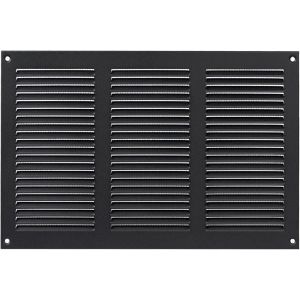 Grille d'a&eacute;ration anthracite - 300 mm x 200 mm - Grilles de reprise d'air en acier - pour plafond et mur lat&eacute;ral - Syst&egrave;me CVC - &Eacute;quip&eacute;es de moustiquaire (30 x 20 cm) - Neuf