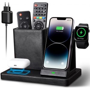 3 En 1 Station De Charge Inductive,Chargeur Sans Fil Avec Adaptateur 30 W,Station De Charge Sans Fil Compatible Avec Iphone 15/14/13/12/11,Iwatch 9/8/7/6/5/4/Se,Airpods Pro/2/3 - Neuf