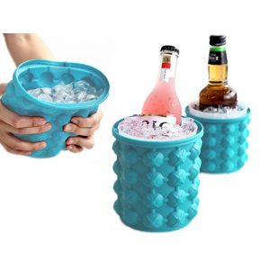 Moule &Agrave; Gla&ccedil;ons En Silicone Et Seau Avec Couvercle, 2 Tailles - Neuf