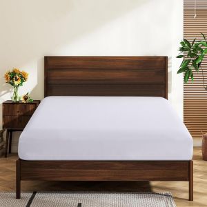 Ulteronixshop-Drap-Housse Queen Size 100% Coton &Eacute;gyptien 600 Fils Au Pouce Carr&eacute; Avec Poches Profondes De 40,6 Cm, R&eacute;sistant Au R&eacute;tr&eacute;cissement Et &Agrave; La D&eacute;coloration, Facile D'entretien (Queen, Blanc) - Neuf