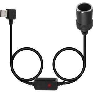 MEVRONISSHOP-C&acirc;ble adaptateur usb vers allume-cigare, prise usb a 5v 90 degr&eacute;s vers prise allume-cigare de voiture 12v convertisseur femelle pour GPS, Dash cam, Electronic Dog (120cm/4Ft) - Neuf