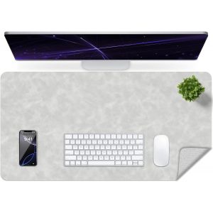 JGD-Tapis de Bureau Vieilli en Cuir, Tapis D'ordinateur Imperm&eacute;able, Tapis de Bureau Facile &agrave; Nettoyer, Sous-Main et de Clavier pour le Bureau, Tapis de Bureau Grand Tapis D'&eacute;criture (Gris Clair, 90x - Neuf