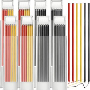 Eryi-48pièces Recharges De Crayons De Charpentier, 2.8mm Hb Recharges De Graphite Crayons De Charpentier Recharges De Crayons De Charpentier Solides Pour Dessin Menuiserie(Gris Rouge Jaune) - Neuf