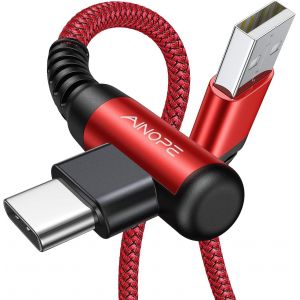 Eryi-Câble Usb C 3,1a Charge Rapide [2m+2m / Lot De 2] Câble Type C À Angle Droit, Câble Usb Vers Usb C Tressé En Nylon Durable Compatible Galaxy S10 S9 S8 Plus S21, Note 10 9 8, Lg V30, V20, G6 - Neuf