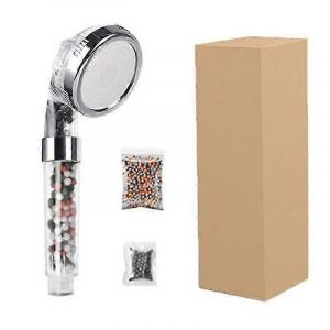 Pommeau de douche pressuris&eacute; pour salle de bain, 3 modes r&eacute;glables, haute pression, pierres min&eacute;rales, filtre spa - Neuf