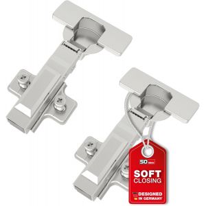SMOOTH Charni&egrave;re &agrave; bo&icirc;tier T52 avec Softclose standard charni&egrave;res de porte avec amortisseur avec angle d'ouverture de 105&deg;, bo&icirc;tier &Oslash; 35 mm (2 pi&egrave;ces/but&eacute;e d'angle) - Neuf