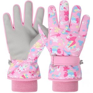 Gants De Ski Enfants Moufle Chaud Hiver Pour Gar&ccedil;on Fille Coupe-Vent Respirant Pu Les Palmiers Neige Ski Snowboard V&eacute;lo &Eacute;quitation Sport 2-13 Ans - Neuf
