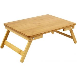 Bambou Ordinateur Portable Table De Lap Desk pour Le Lit Petit Déjeuner Plateau De avec Pieds Pliants Table De Lit Portable pour Ordinateur Snack Writing Studio (Naturel) - Neuf