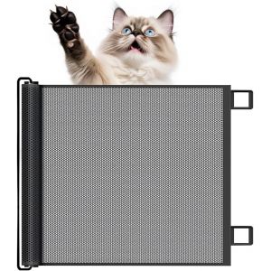 Barriere De Securite Retractable Pour Bébés Enfant Et Chiens,Barriere De Securite Extensible,Barriere De Securite Chien Chat,Pour Escaliers,Couloirs,Intérieur Et Extérieur-Noir,110*78cm - Neuf