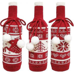 D&eacute;coration De No&euml;l De No&euml;l Chandail Bouteille De Vin De Couverture &Agrave; La Main La Bouteille De Vin Pull Bouteille Robe H - Neuf