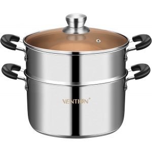SUBZONAL-Petit Couscoussier Induction 2,5L, Cuiseur Vapeur 18 cm, Cuit Vapeur Inox - Neuf