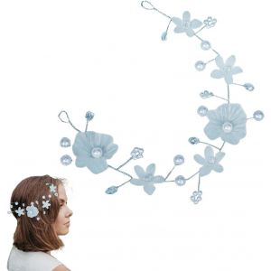 Kal-Serre Tete Fleur Elégant Coiffure Accessoires De Cheveux De Mariée Vigne De Mariage Bandeau En Cristal Cheveu Pour Femmes Argent Fête Anniversaire X05021 - Neuf
