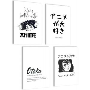 Eryi-Ensemble De Posters D'anime | Ensemble D'images D'anime Pour Mur De Manga | Cadeaux D'anime Cool | Poster Esthétique Pour Collage Mural | Poster Décoratif Anime Aesthetic | Images - Neuf