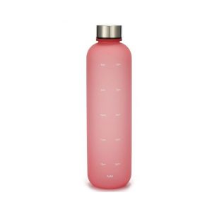 Bouteille D'eau Rose Motivante De 1 L Avec Marqueurs De Temps ¿ Restez Hydraté Et En Forme, Bouilloire De Sport Écologique Et Durable Pour Un Style De Vie Actif - Neuf
