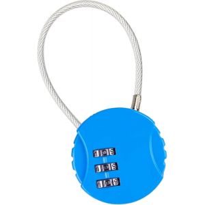 Cadenas Code, Cadenas avec Combinaison &agrave; 3 Chiffres R&eacute;initialisables, Serrure &agrave; Combinaison Petit Cadenas &agrave; Code Cable pour Valise Sac de Voyage Casier (Bleu) - Neuf