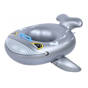 Bouee De Natation Gonflable Argentee En Forme De Requin Pour Enfants, Avec Poignee, Fournitures De Natation Pour Bebes - Neuf