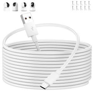 Câble Micro USB 8m, Câble USB pour Mi 360° Home Security Camera 2K Pro, Mi 360° Home Security Camera 2K, Mi 360° Camera (1080p) USB vers Micro USB Câble de Chargement pour Caméra de Sécurité - Neuf