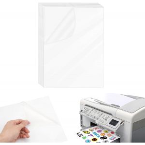 10 Pièces Papier Transparent Imprimable Vinyle Imprimable Anti-Lumière Bleue, Résistant À La Déchirure, Imperméable Feuille A4 Autocollante Imprimable Compatible Avec Imprimantes Jet D'Encre Et Laser - Neuf