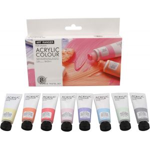Lot De 8 Tubes De Peinture Acrylique Dans Les Tons Pastels De 22 Ml Chacun Pour Peindre Sur Toile, Couleurs Pastel, Tons Doux - Neuf