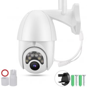 Camera de securite IP exterieure 100-240 V 1080p HD, Wi-Fi, infrarouge, etanche, double eclairage (prise britannique) - Neuf