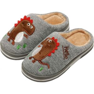 Ihkhu-Hiver Chaussons De Maison Enfants Chaudes Peluche Pantoufles De Coton D'intérieur À Dinosaure De Dessin Animé Pour Garçon Fille - Neuf