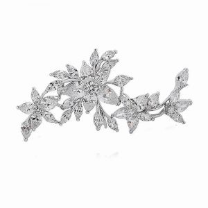 Zircon Fleur Broche Broche Classique De Conception Pour Les Femmes, Style Polyvalent, &Eacute;l&eacute;gant Bijoux Accessoires En Couleur Argent - Neuf