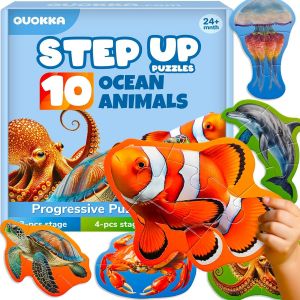 ERYI-Jouet Puzzle Enfant De 2 À 3 Ans - Jeux D'Animaux Marins De 3 À 5 Ans - 8 Formes D'Animaux Realistes - 40 Grandes Pièces Puzzle Pour Enfant - Bebe Cadeau Educatif Pour Garçons Et Filles - Neuf
