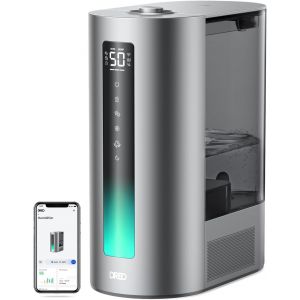 CHECARZHN--NO1-6L Humidificateur Chambre À Coucher, Intelligent, Brume C /Froide, Pour Plantes Et Bébé, Remplis Par Le Haut, 60H D'Autonomie, Silencieux, Avec Minuterie, Compatible Google/Alexa, Hm71 - Neuf