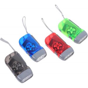 Lot De 4 Lampes De Poche &Agrave; Manivelle Pour Randonn&eacute;e Lampe D'Urgence &Agrave; Presser Torche &Agrave; Manivelle Pour Enfants Lampe De Poche &Agrave; Manivelle Lampe De Secours Pour Enfants - Neuf