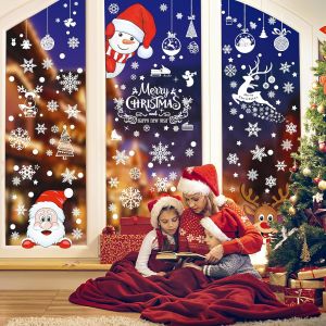 279 Pi&egrave;ces Stickers Noel Fenetre,Autocollant No&euml;l Fenetre Electrostatique Decoration No&euml;l Fenetre Stickers, Flocon de Neige Fenetre Noel pour Vitre Porte Deco Noel Fenetre - Neuf