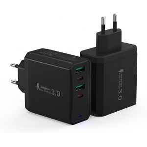 Chargeur Usb C Rapide, 50W 6-Port Prise Usbc Multi Secteur Replacement For Iphone 15 14 13 12 11 Pro Max Se 2020 Xs Xr X 8 7 6 6S, Ipad, Samsung, Chargeur Rapide Mural Secteur Alimentation Adaptateur - Neuf