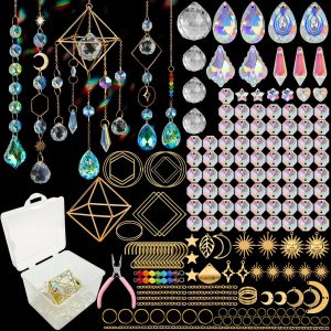 Mevronisshop-400 Pi&egrave;ces Kits De Fabrication De Attrape-Soleil,Diy Cristal Suncatchers,Pendentif Cristal &Agrave; Suspendre Attrape-Lumi&egrave;re,Pour D&eacute;coration De Fen&ecirc;tre,D&eacute;coration De Jardin,Avec Crochet De Sus - Neuf